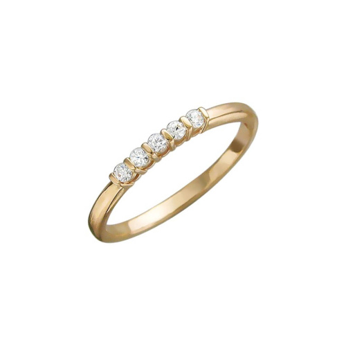 Кольцо из красного золота 585 пробы с фианитами 01К115580