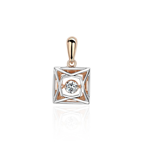 Подвеска из красного золота 585 пробы с фианитом 01П1171064