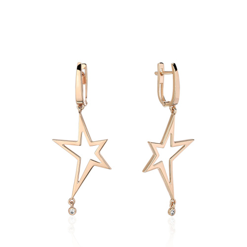 Серьги из красного золота 585 пробы с фианитами 01С1114548