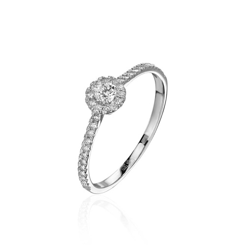 Кольцо из белого золота 585 пробы с бриллиантами 01К6215039