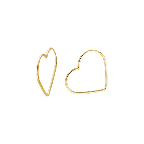 Серьги Сердце из желтого золота 585 пробы без вставок 01С0313211 Серьги Сердце из желтого золота 585 пробы без вставок 01С0313211
