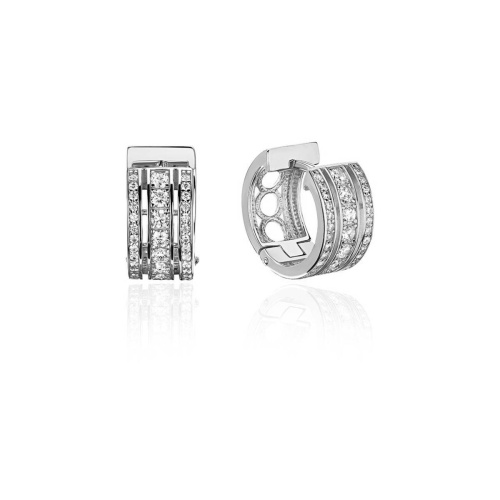 Серьги из белого золота 585 пробы с фианитами 01С1214852
