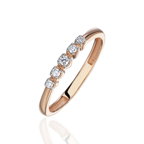 Кольцо из красного золота 585 пробы с бриллиантами 01К6116826Р