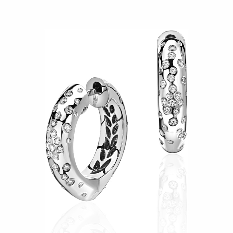 Серьги из белого золота 585 пробы с бриллиантами 01С6214481