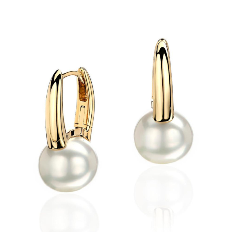 Серьги из желтого золота 585 пробы с жемчугом 01С3314808Г-2