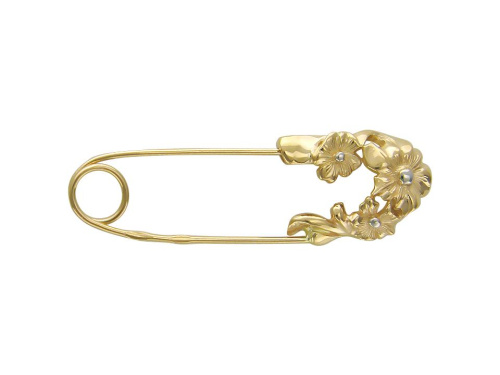 Брошь из желтого золота 585 пробы без вставок 01Ш730204