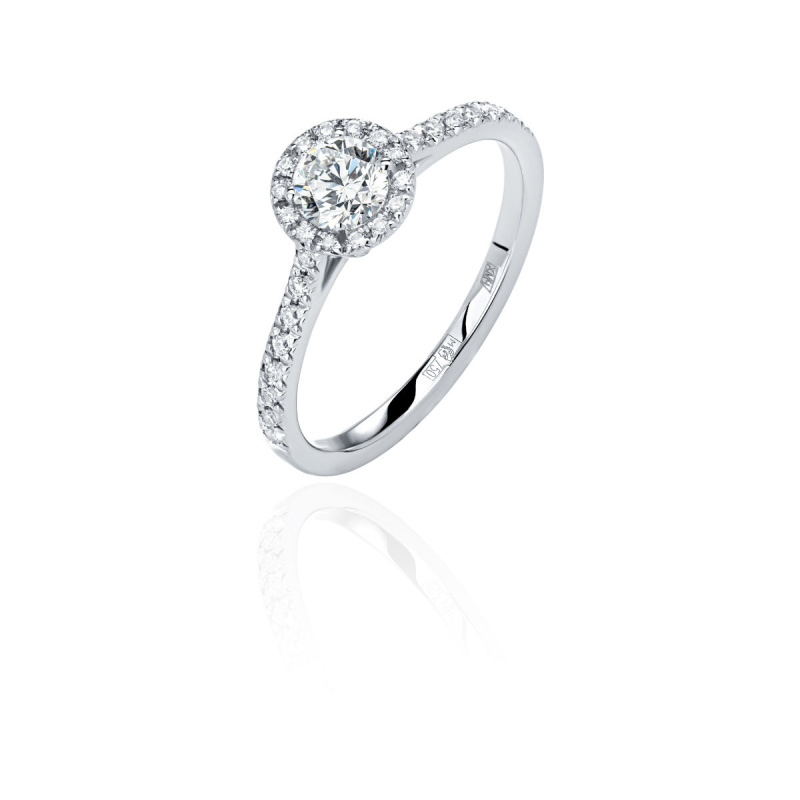 Кольцо из белого золота 750 пробы с бриллиантами 01К6714605