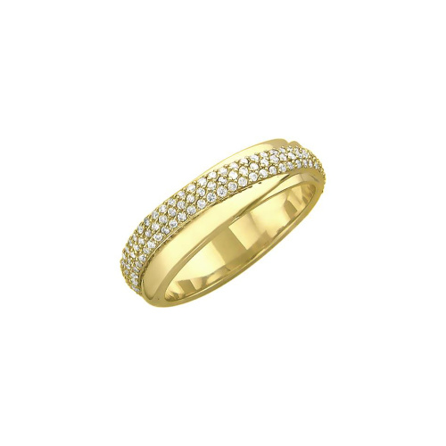 Кольцо из желтого золота 750 пробы с бриллиантами 01К646303