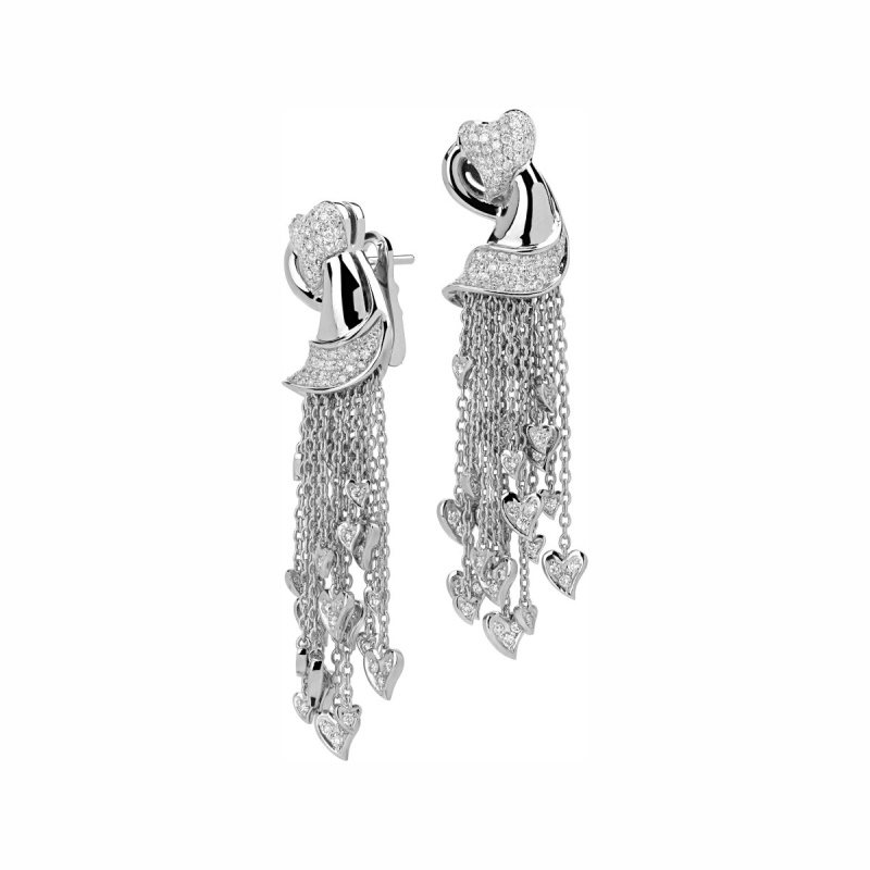 Серьги из белого золота 585 пробы с бриллиантами 01С6213297