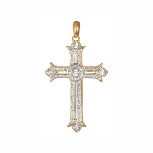 Подвеска из красного золота 585 пробы с бриллиантами 01Р611194