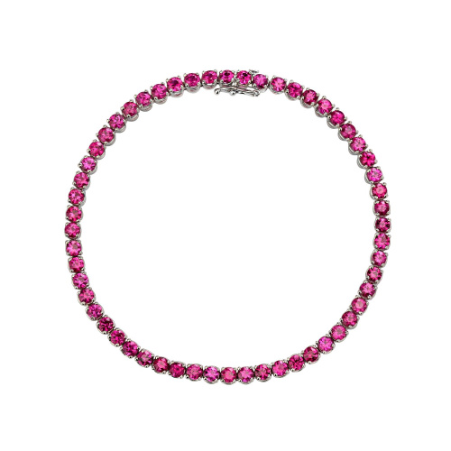 Браслет из белого золота 750 пробы с рубинами 01Б572732-1