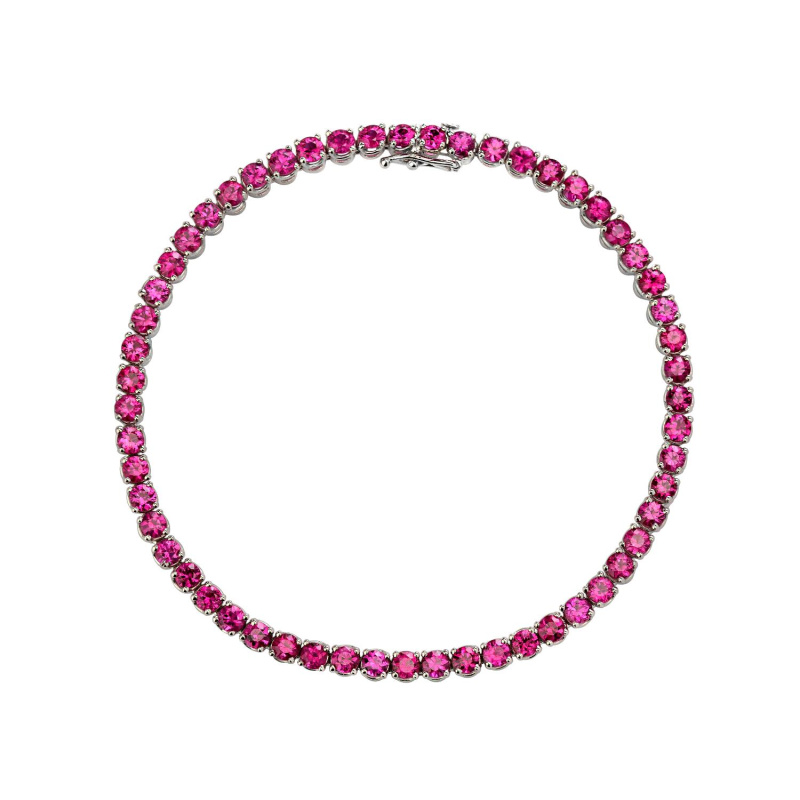 Браслет из белого золота 750 пробы с рубинами 01Б5726732-1