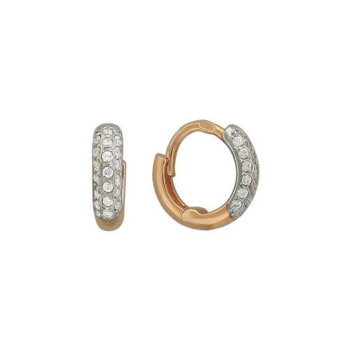 Серьги из красного золота 585 пробы с фианитами 01С1141037