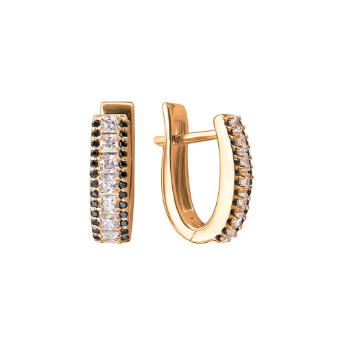 Серьги из красного золота 585 пробы с фианитами 01С2151058-5