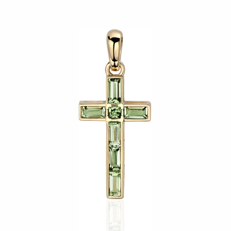 Подвеска из желтого золота 585 пробы с сапфирами 01Р531200-4