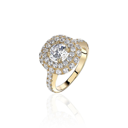 Кольцо из желтого золота 585 пробы с фианитами 01К1314908