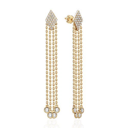 Серьги из красного золота 585 пробы с фианитами 01С1314662