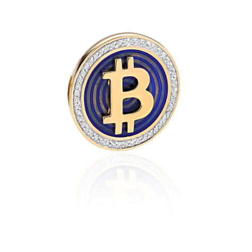 Значок из желтого золота 585 пробы с бриллиантами и эмалью 01В630205Э