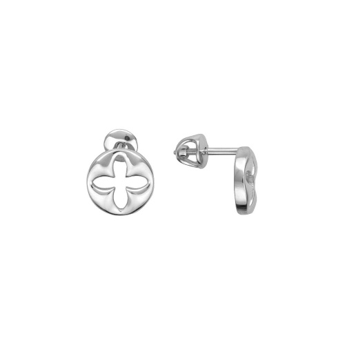 Серьги из белого золота 585 пробы без вставок 01С0212953