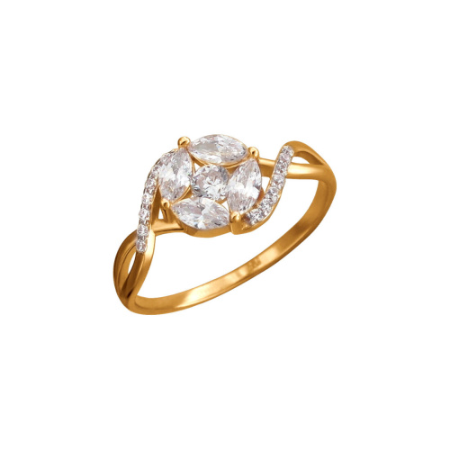 Кольцо из красного золота 585 пробы с фианитами 01К1113155Р