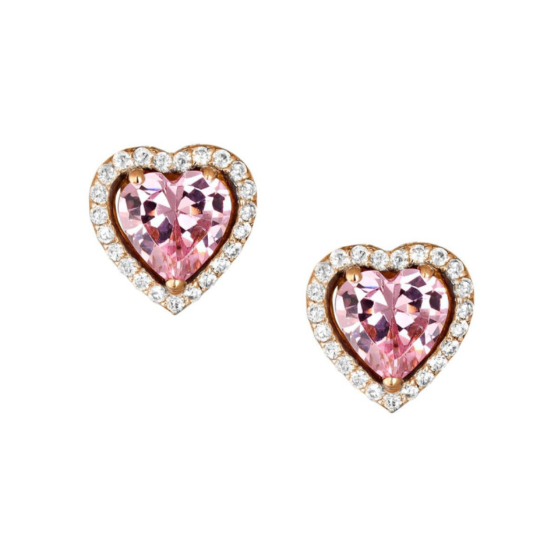 Серьги из красного золота 585 пробы с фианитами 01С2111260-1