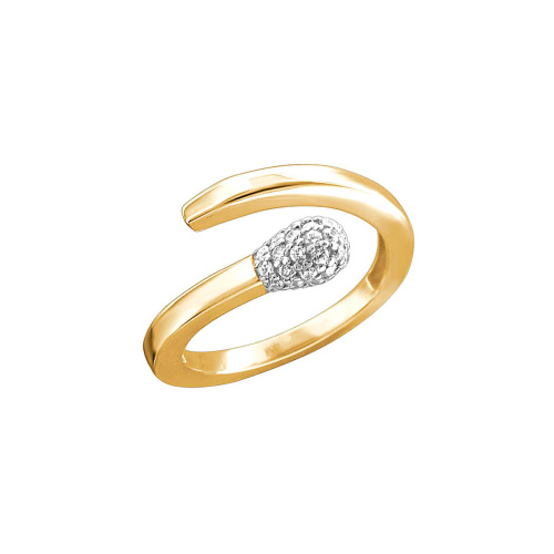 Кольцо из желтого золота 585 пробы с фианитами 01К1314279