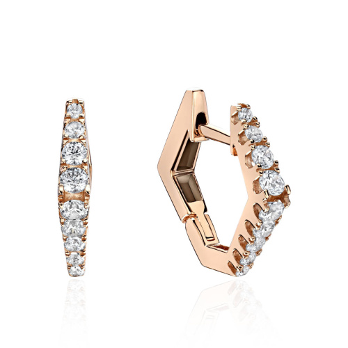 Серьги из красного золота 585 пробы с фианитами 01С1113733