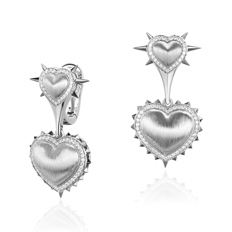 Серьги из белого золота 585 пробы с бриллиантами 01С6215829ЧР
