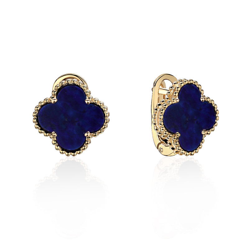 Серьги из желтого золота 585 пробы с лазуритом 01С4314170-4