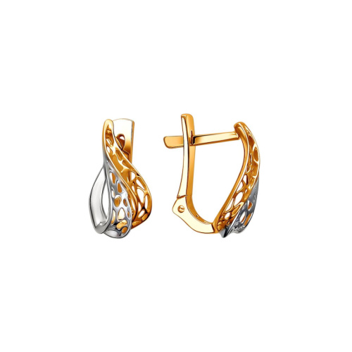 Серьги из красного золота 585 пробы без вставок 01С0113419Р