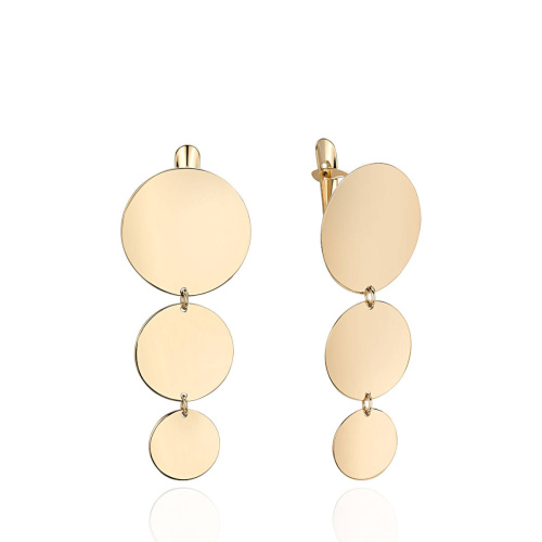 Серьги из желтого золота 585 пробы без вставок 01С0313662