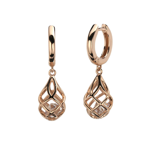 Серьги из красного золота 585 пробы с фианитами 01С1113713