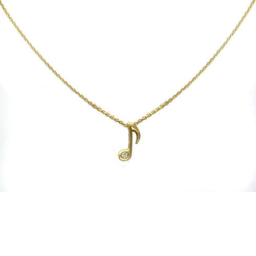 Колье из желтого золота 585 пробы с фианитом 01Л130856