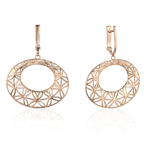 Серьги из красного золота 585 пробы без вставок 01С0115131