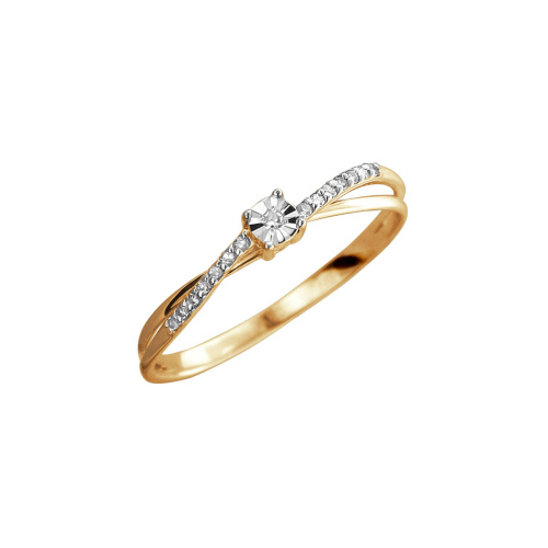 Кольцо из двух цветов золота 585 пробы с бриллиантами 01К6612254