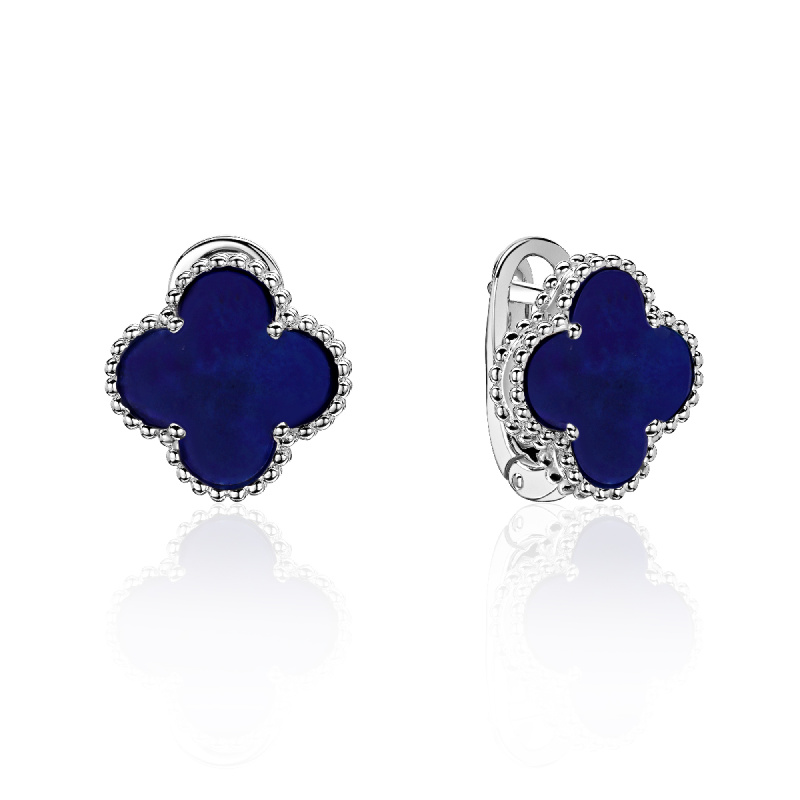 Серьги из белого золота 585 пробы с лазуритом 01С4214170-4