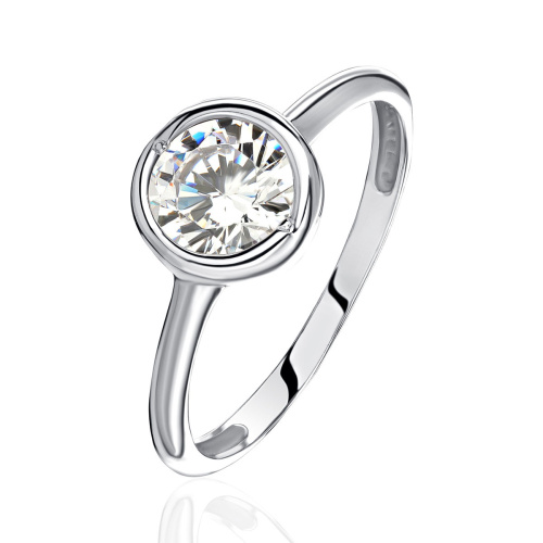 Кольцо из белого золота 585 пробы с фианитом 01К1213868