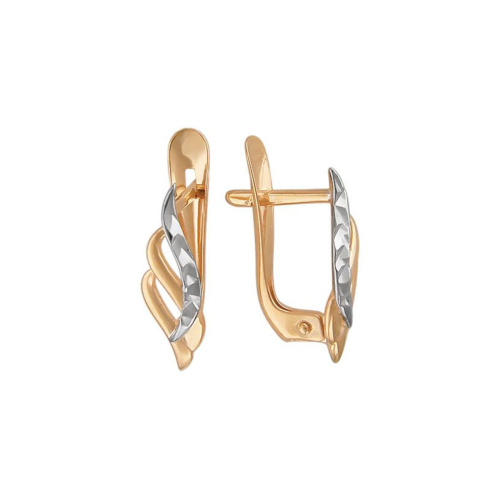 Серьги из красного золота 585 пробы без вставок 01С719253 Серьги из красного золота 585 пробы без вставок 01С719253