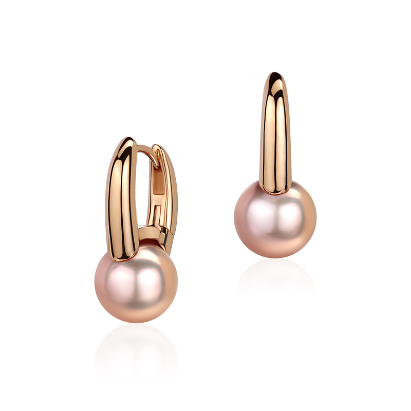 Серьги из красного золота 585 пробы с жемчугом 01С3115908Г-4