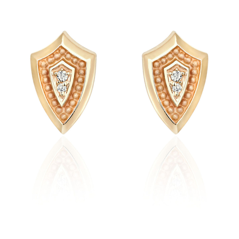 Серьги из красного золота 585 пробы с бриллиантами 01С618749