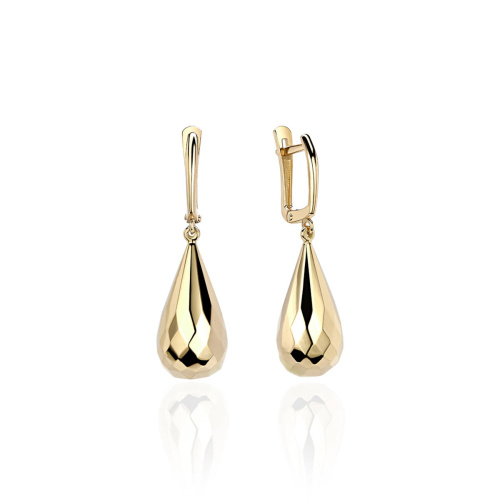 Серьги из желтого золота 585 пробы без вставок 01С0312741