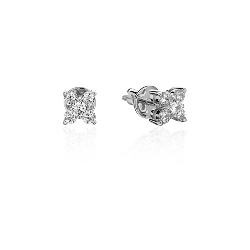 Серьги из белого золота 585 пробы с фианитами 01С1213914