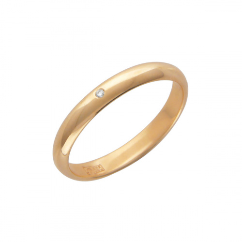 Кольцо из красного золота 585 пробы с бриллиантом 01О610137