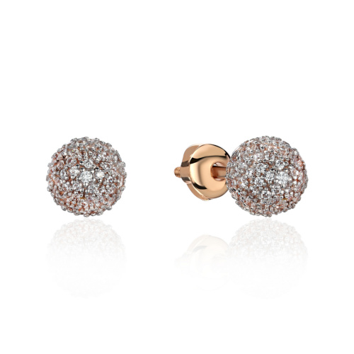 Серьги из красного золота 585 пробы с фианитами 01С1116004Р