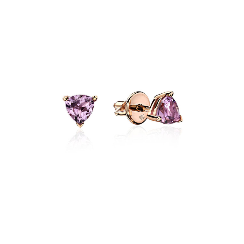 Серьги из красного золота 585 пробы с аметистами 01С3113964-1