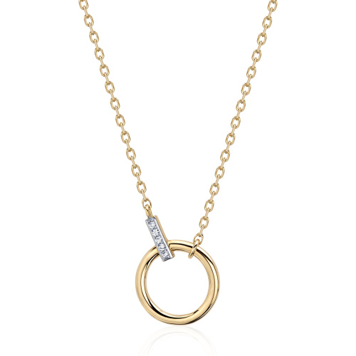 Колье из желтого золота 585 пробы с фианитами 01Л132190Р