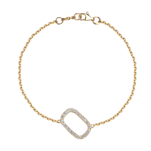 Браслет из желтого золота 585 пробы с бриллиантами 01Б633520