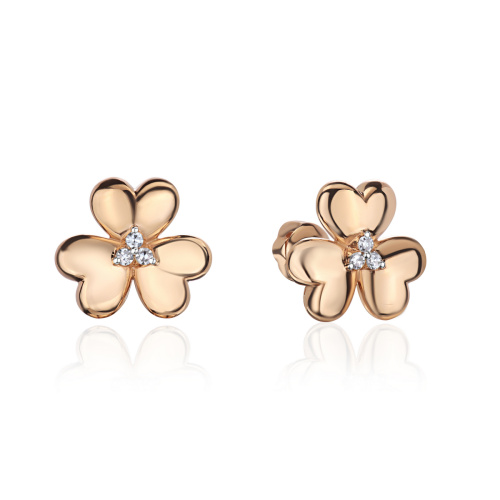 Серьги из красного золота 585 пробы с бриллиантами 01С6117125Р-17