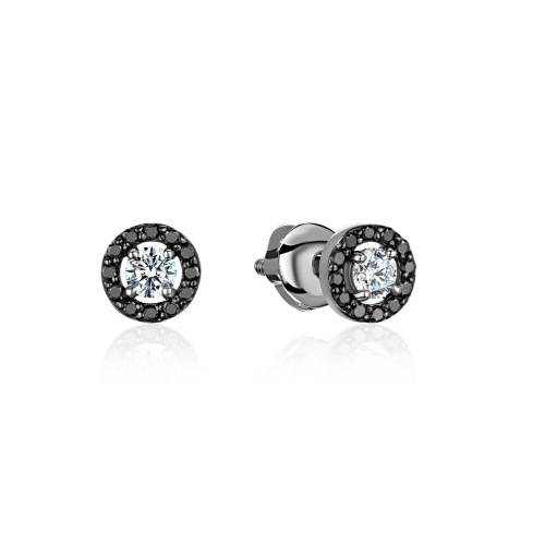 Серьги из белого золота 585 пробы с бриллиантами 01С6217002ЧР-1