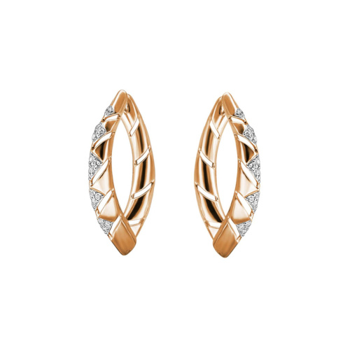 Серьги из красного золота 585 пробы с фианитами 01С1114342Р